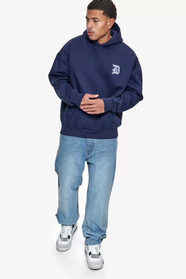 Store Dropsize Heavy Oversize Backlogo Hoodie Black Iris / Baby Blue