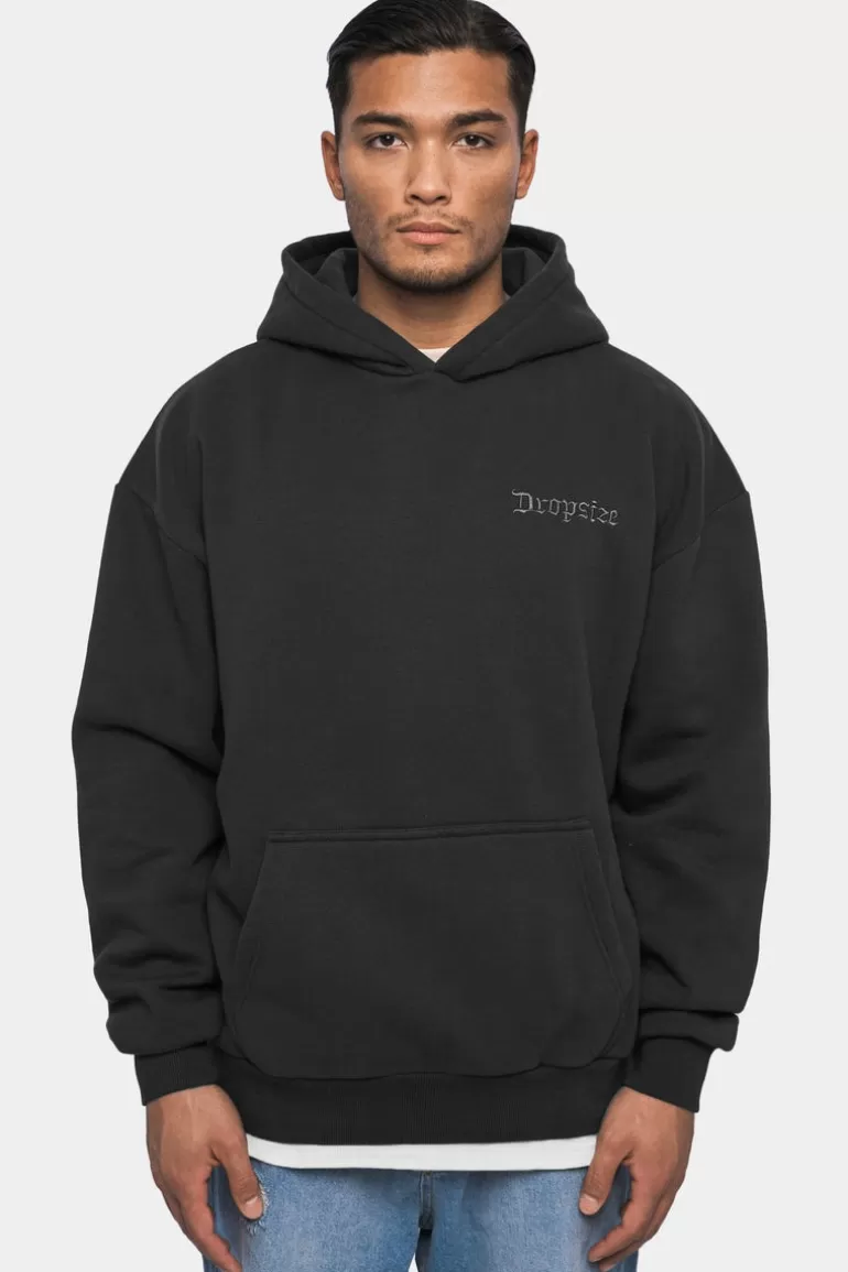 Best Sale Dropsize Heavy Oversize ''Crew Love'' Hoodie Washed Black/ Blue