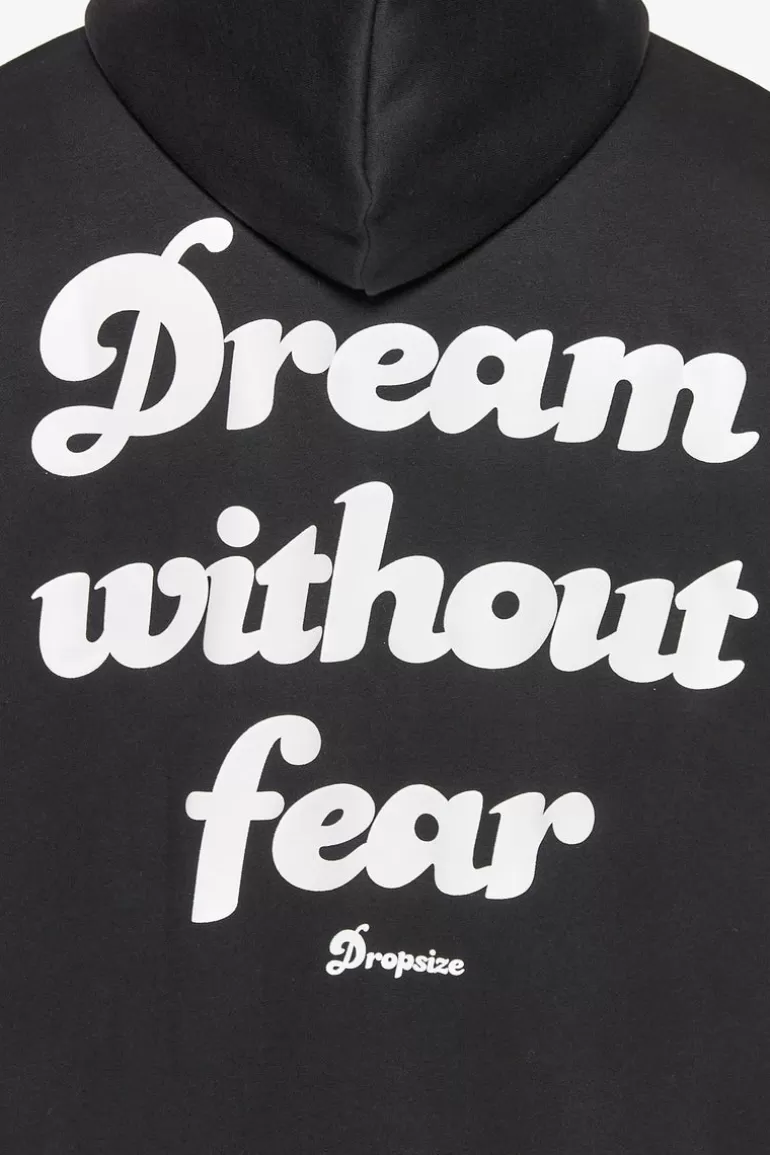 Flash Sale Dropsize Heavy Oversize Dream Without Fear Zip Hoodie Black