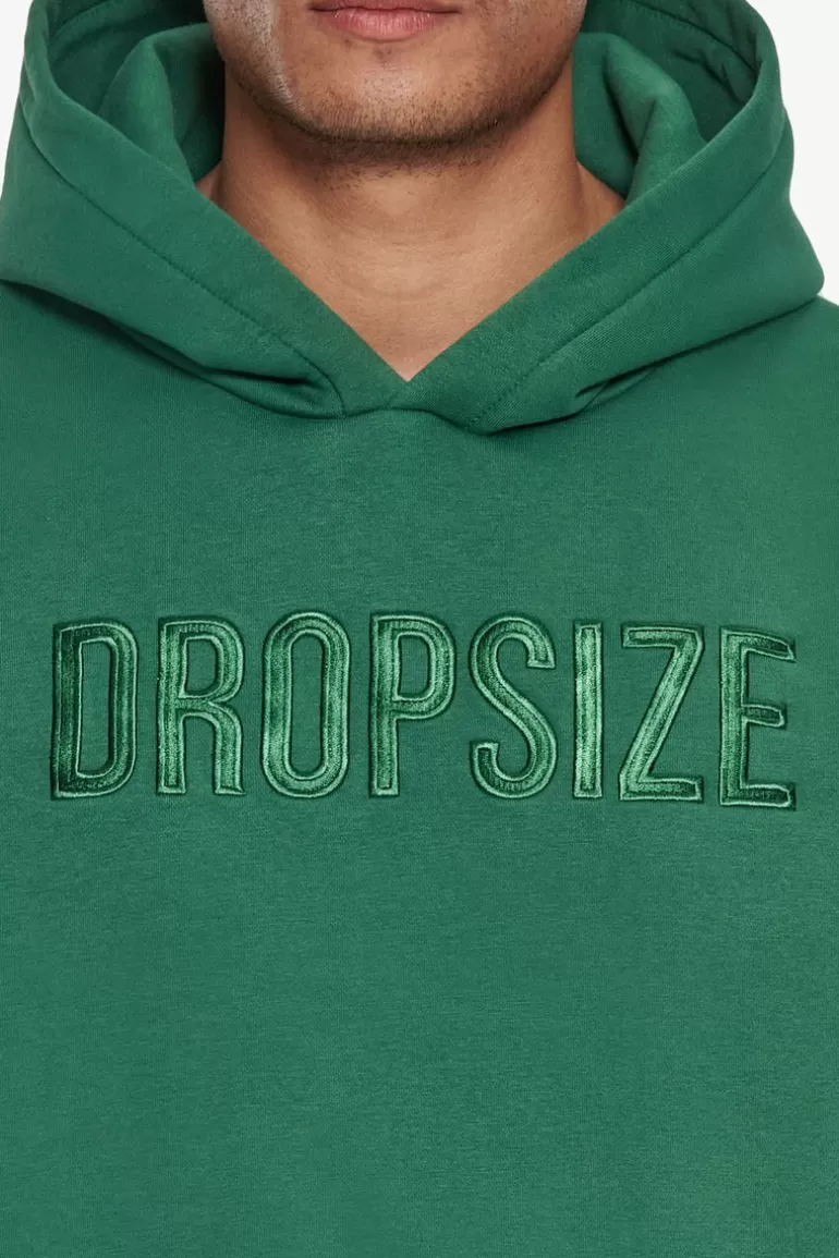 Shop Dropsize Heavy Oversize Flat Front Embo Hoodie Washed Green
