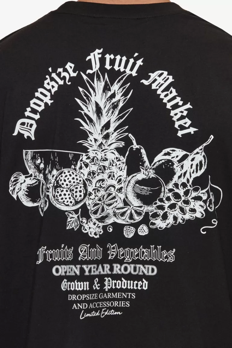 Best Sale Dropsize Heavy Oversize Fruit Market T-Shirt Black