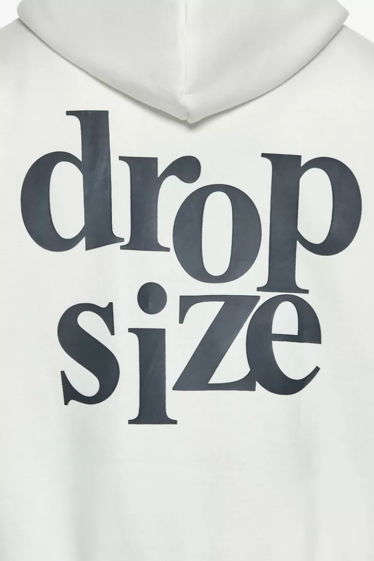 Hot Dropsize Heavy Oversize Letters Hoodie Cream White / Steel Grey