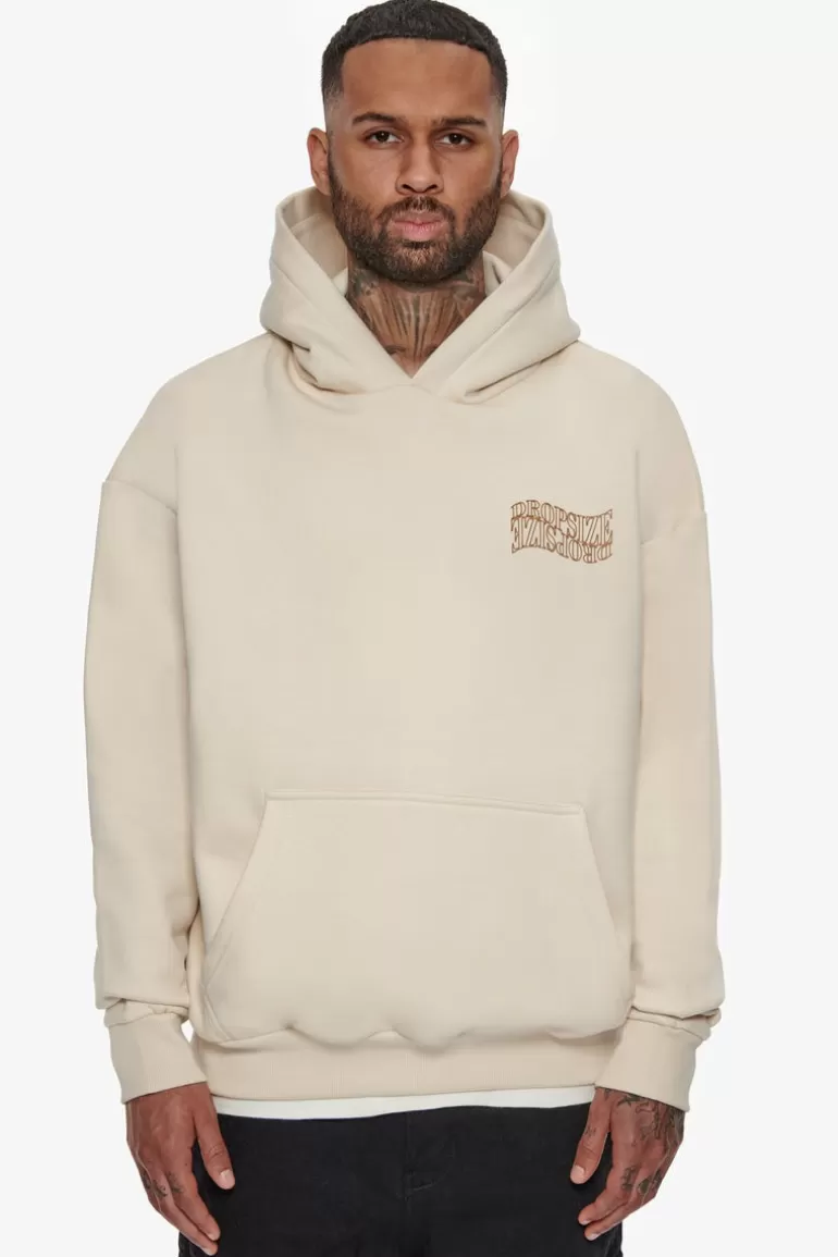 Flash Sale Dropsize Heavy Oversize Mirrored Logo Hoodie Coconut Milk