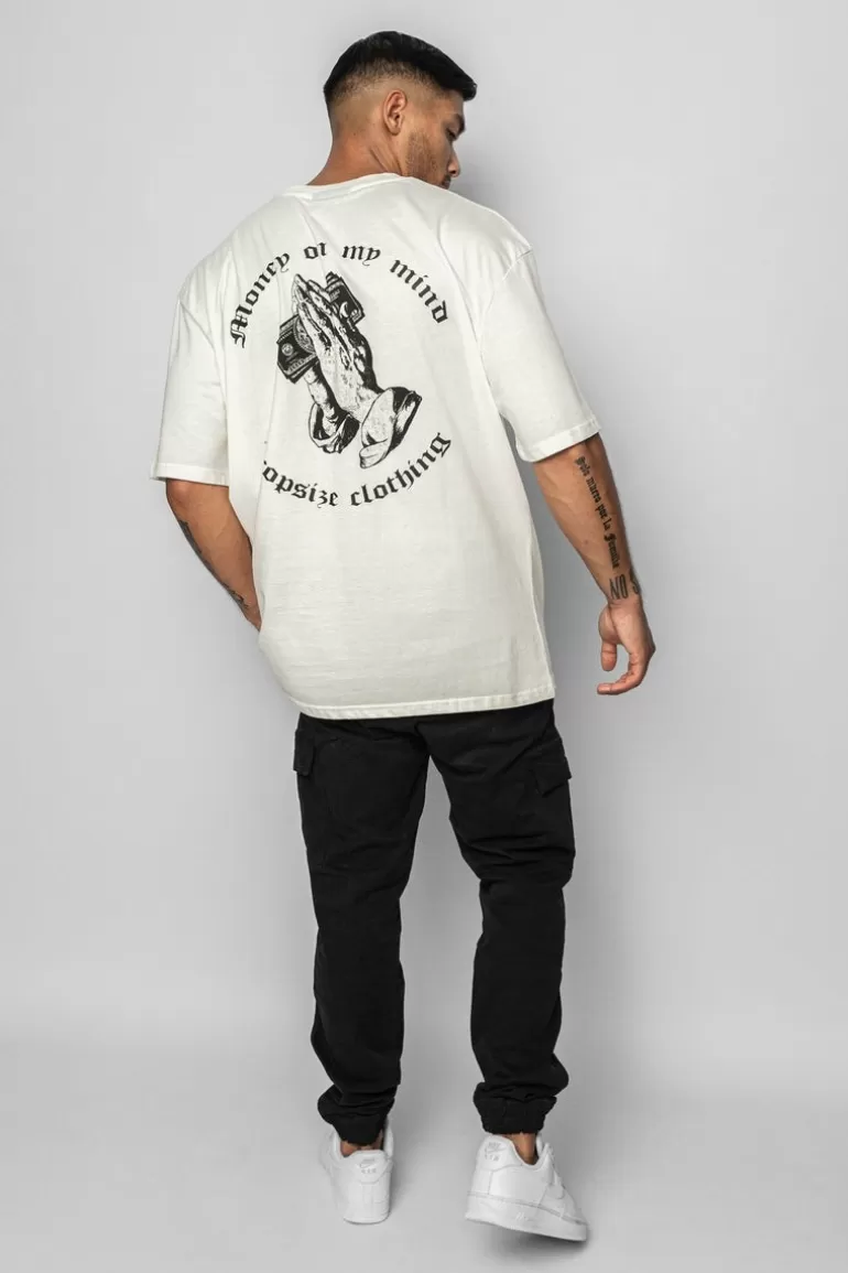 Store Dropsize Heavy Oversize ''Money On My Mind'' T-Shirt Cream White