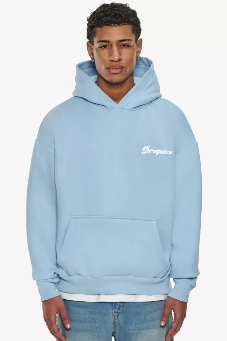 Store Dropsize Heavy Oversize Pray Love Hustle Hoodie Baby Blue