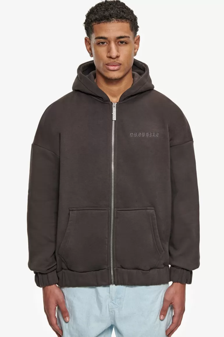 Shop Dropsize Super Heavy Oversize Work Smart Zip-Hoodie Washed Black