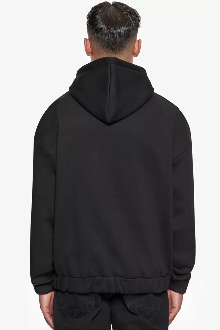 Shop Dropsize Super Heavy Oversized Hd Print Zip Hoodie V2 Black